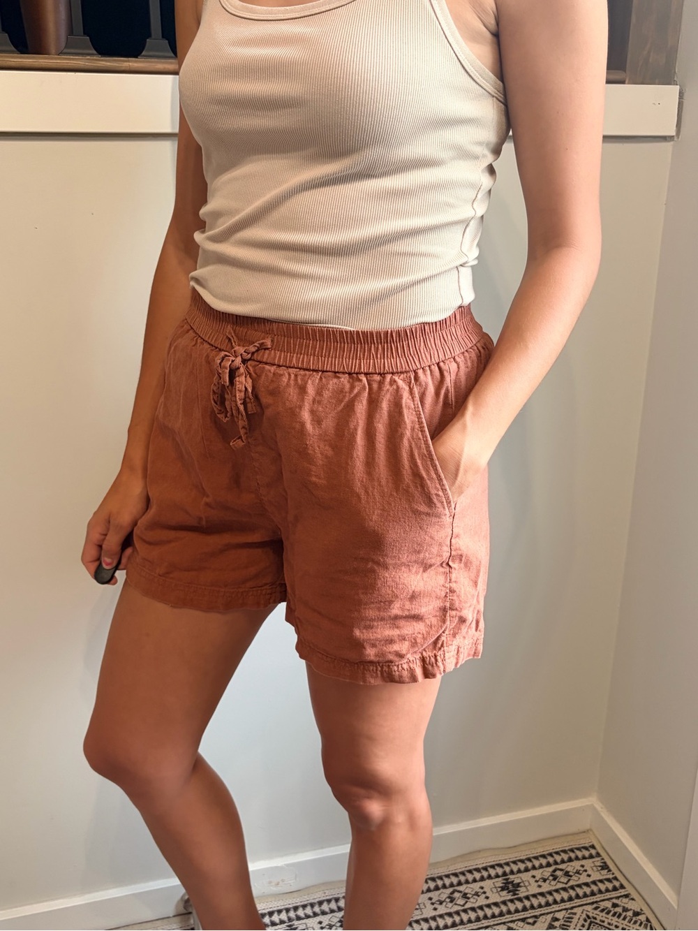 &me linen blend shorts